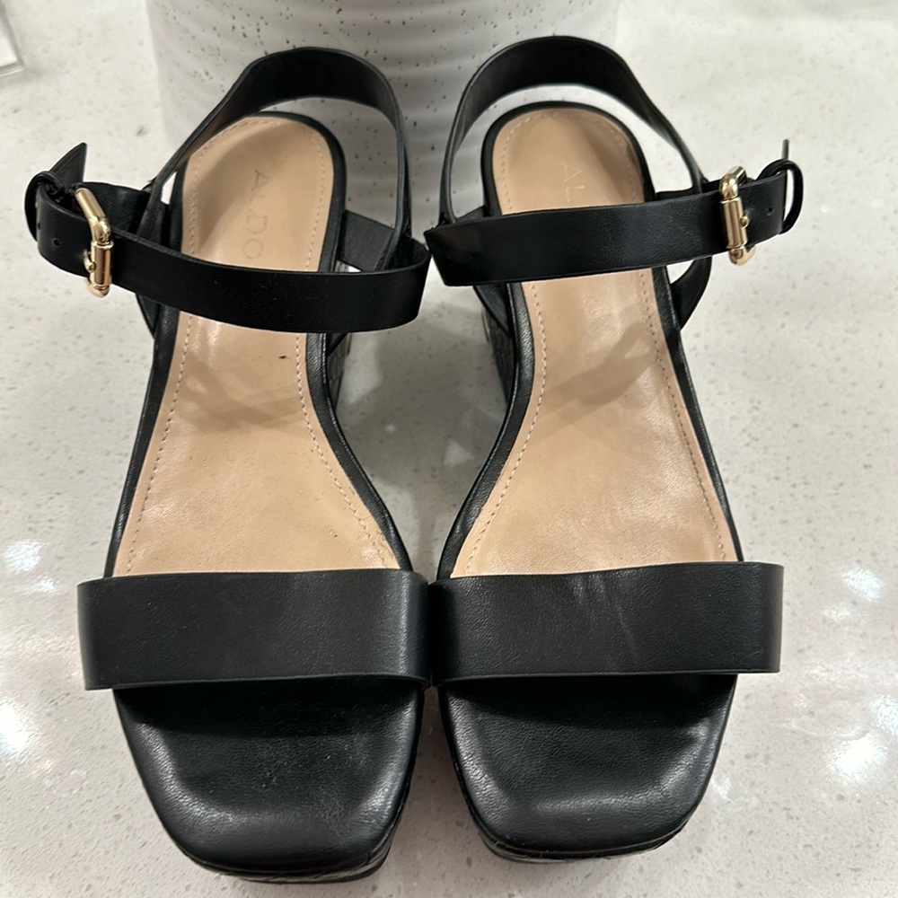 Black Wedge Sandal